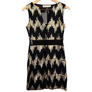 Gold and Black Sequin Party Dress